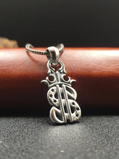 S925 Sterling Silver European And American Niche Dollar Symbol Pendant For Women