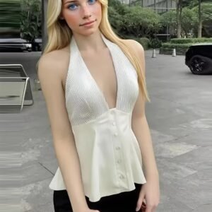 Women's Sleeveless Halter Neck Top