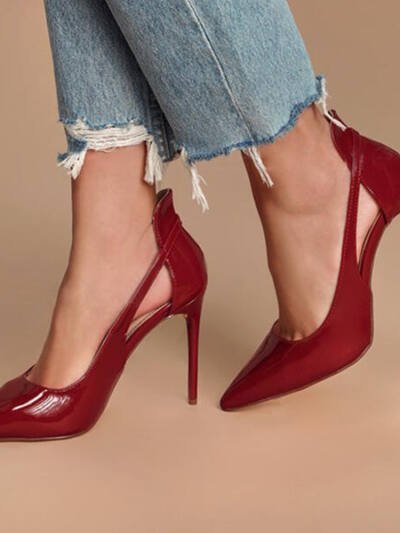Womens French-style Fashionable Pointed-toe Hollow-out High Heels