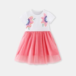 Floral Sequin Childrens Tulle Dress