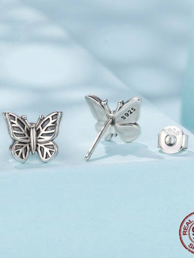 Silver Ziyun Original S925 Sterling Silver Retro Butterfly Studs