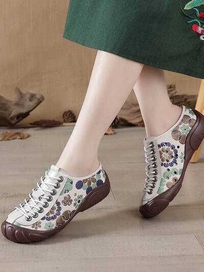 Womens Fashionable Printed Casual And Durable Sneakers