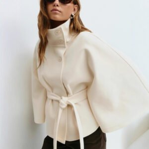 Women's Solid Color Stand-collar Trench Coat