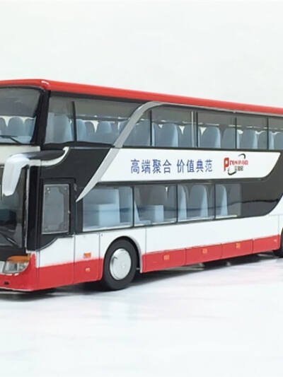 Simulation double-decker bus model children's toys