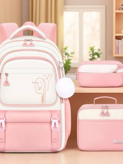 New Stylish Elementary School Backpack Cute Kids Backpack  Casual 3  piece Set