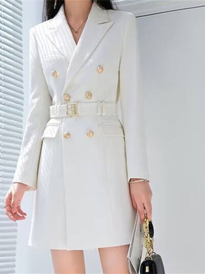 Office Lady Style Slimming Waist Trimming Coat Women's Top