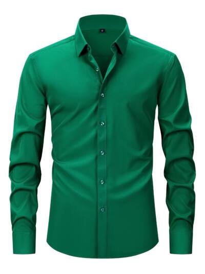 Lightweight Stretchy Plus-size Wrinkle-resistant Long-sleeve Shirt Thats Easy To Care For