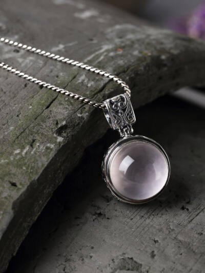 S925 Silver Natural Ross Quartz Necklace For Women