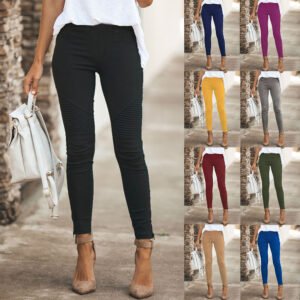 Stylish Womens Casual Slim-fit Stretch Pants
