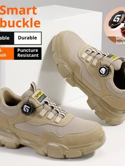 Smart Buckle Labor Protection Anti-smash Steel Toe Protective Shoes