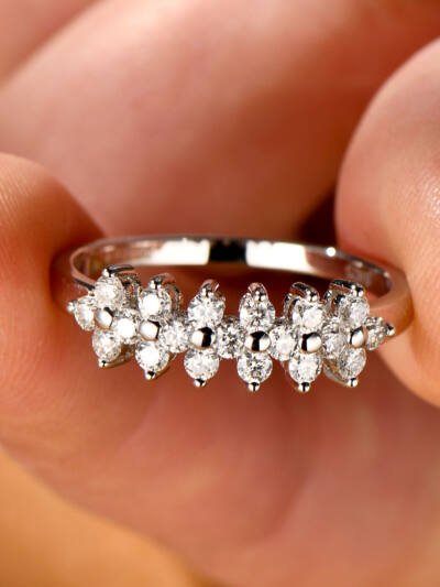 Moissanite S925 Sterling Silver Ring Niche Advanced Sense
