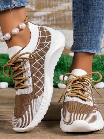 Plus Size Women's Sneaker Flyknit Casual Running Shoes