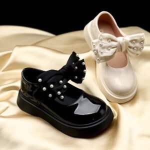Fashion Black Children's Soft Sole Small Leather Shoes