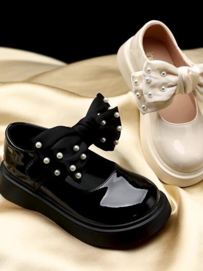 Fashion Black Children's Soft Sole Small Leather Shoes