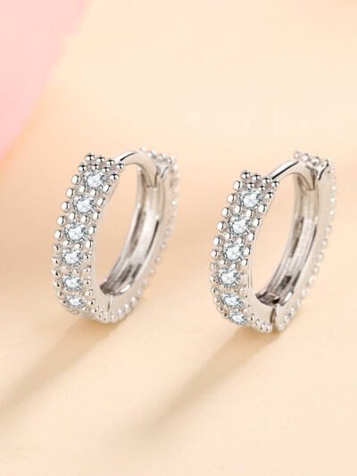S925 Silver Earrings Female Inlaid D Color Moissanite Ear Ring