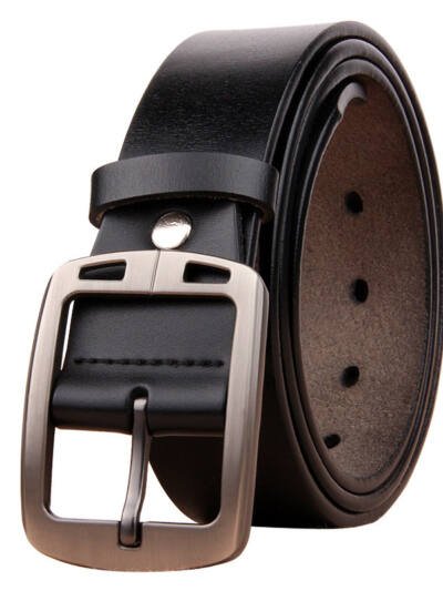 Men's Antique Pin Buckle Cowhide Belt