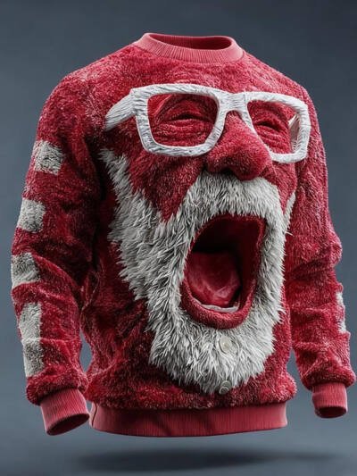 Flannel Top Christmas Crew-neck Top
