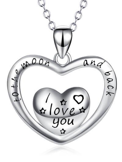 Heart Shape Pendant 925 Silver Necklace