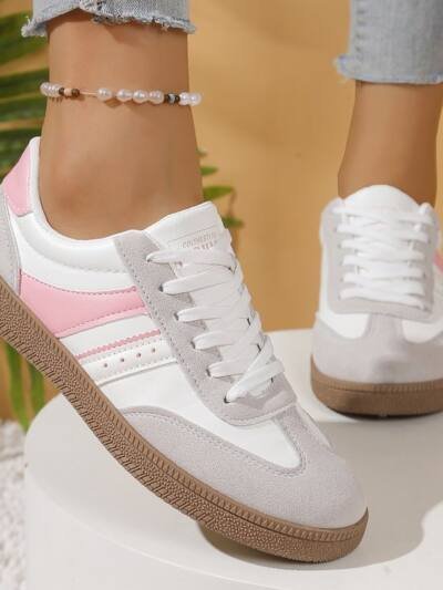 Plus-size Flat Lace-up Sneakers For Casual And Athletic Wear