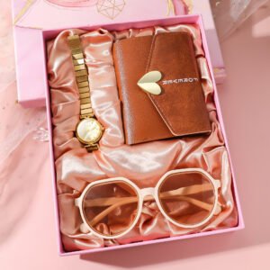 Steel Belt Ladies New Simple Watch Wallet Sunglasses Suit