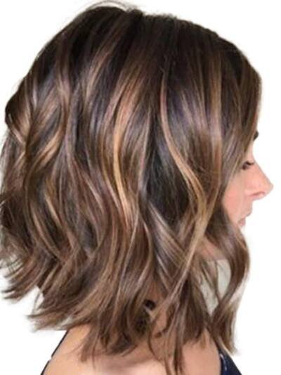 Wig female short curly hair