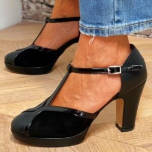 Womens Fashionable High-Heel Round-Toe Plus-Size Pumps