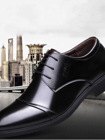 Men's Shoes Plus Size Business Formal Wear Leather Shoes Breathable Lace Up