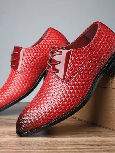 Mens Stylish Formal Pointed-toe Lace-up Leather Shoes