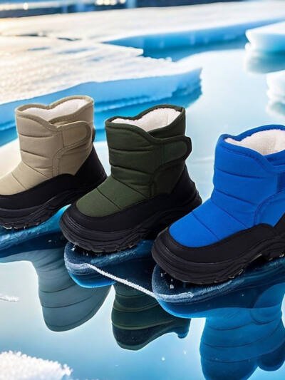 Warm Thick-soled Boots For Boys High-top Insulated Cotton Sneakers