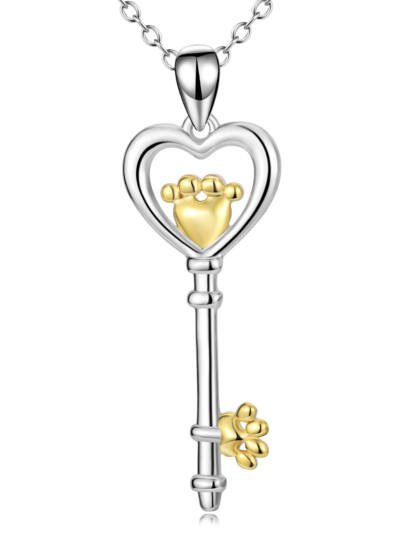 Key Pendant 925 Silver Necklace