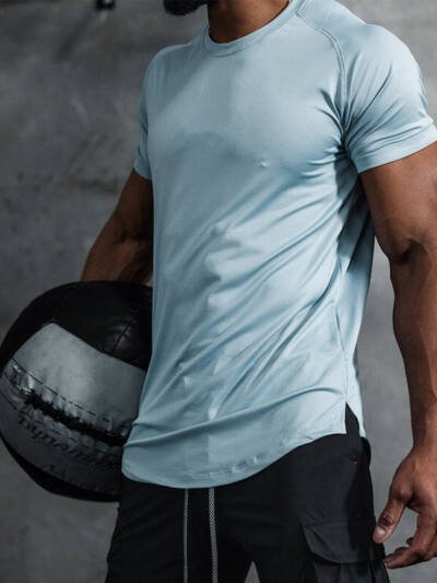 Mens Fitness Short-sleeve T-shirt Top