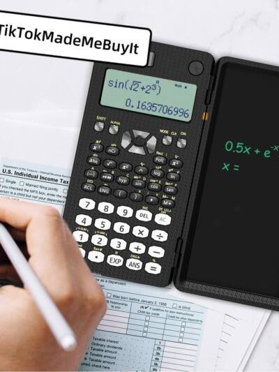 2 In 1 Foldable Scientific Calculators Handwriting Tablet Learning Function Calculator  Foldable Desk Scientific Calculators