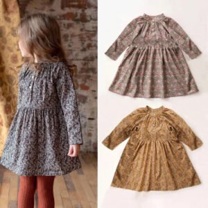 Spring And Autumn Korean Style New Children's Skirt Cotton And Linen Printed Dress