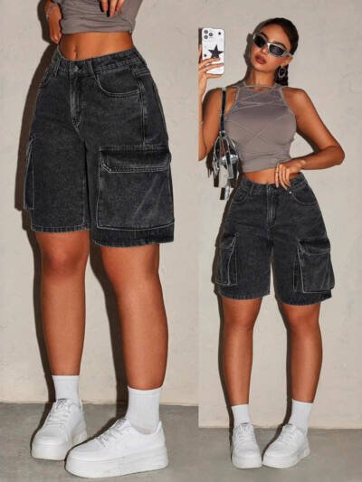 Retro Workwear Denim Shorts From Europe And The US