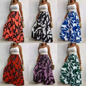 Stylish Plus-size Versatile Casual Elegant Floral Wide-leg Pants