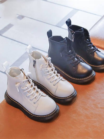Children's Short Boots Student Black Single Tide
