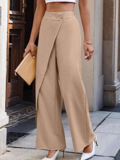 Irregularly Patchwork Suit Pants In European And American Fashion Style