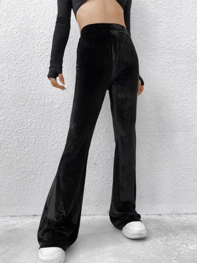 High-waisted Slimming Comfortable Flare Velvet Casual Pants