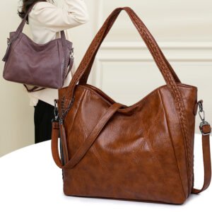 Womens Soft-leather High-capacity Tote Bagcasual Minimalist And Versatile