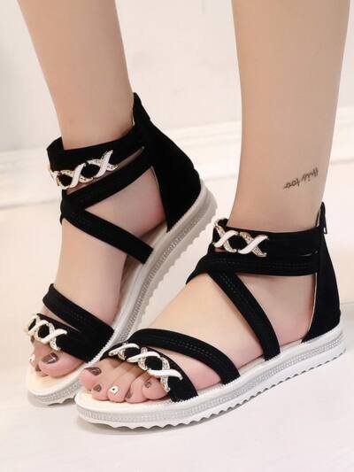Round Head Thick Bottom Sandals Women's Bag Heel