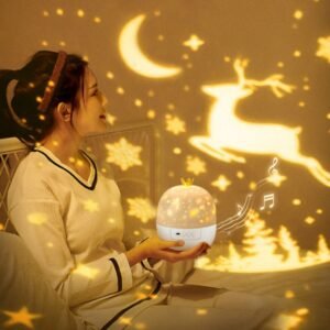 Dream Starry Sky Music Box Birthday Gift Crown Starry Sky Projection Lamp