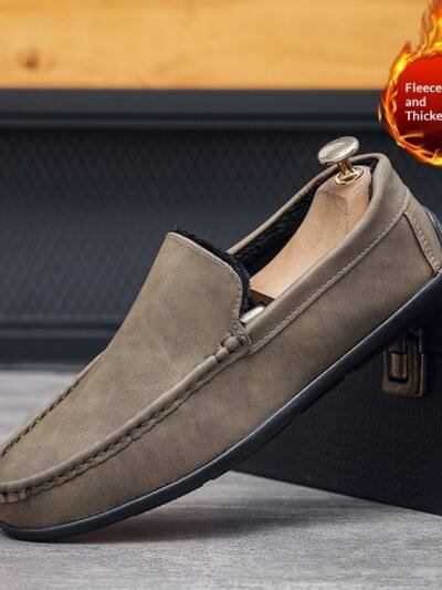 Men's Casual Slip-on Shoes With Soft Soles And Soft Uppers