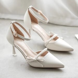 White High-Heel Shoes Versatile Strap Pumps With A Sleek French Stiletto Heel