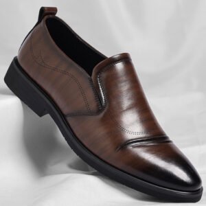 Mens Plus-Size Vintage Business Slip-On Leather Shoes