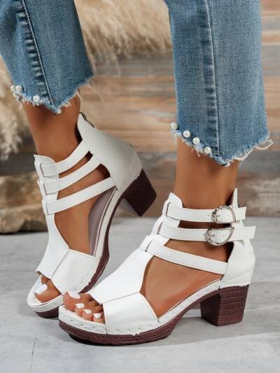 Womens Stylish Casual Peep-toe Wedge High-heeled Sandals