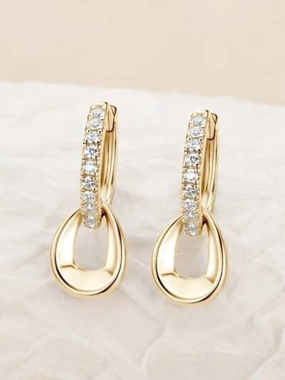 Instagram-style Long Tassel Moissanite Earrings For Women 925 Sterling Silver Ear Jewelry