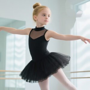 Playful Ballet Tutu For Kids Short-Sleeve Tulle Skirt Summer Performance Outfit For Children