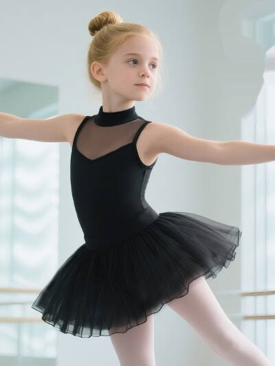 Playful Ballet Tutu For Kids Short-Sleeve Tulle Skirt Summer Performance Outfit For Children