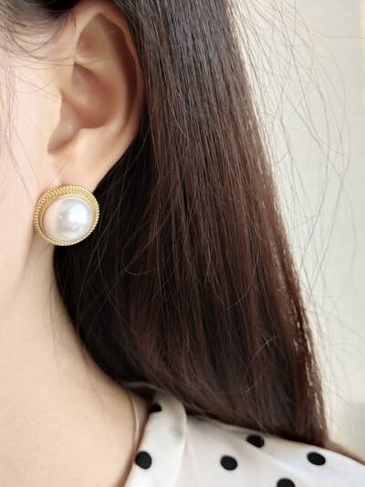 925 Sterling Silver Shell Pearls INS Ear Studs Earrings