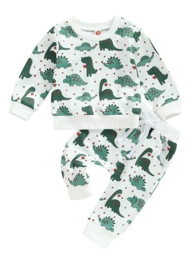 Casual Printed Long-sleeved Sweater Trousers Suit